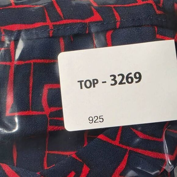 Prologue Navy Red Abstract Print Shirt Dress M - Picture 9 of 9